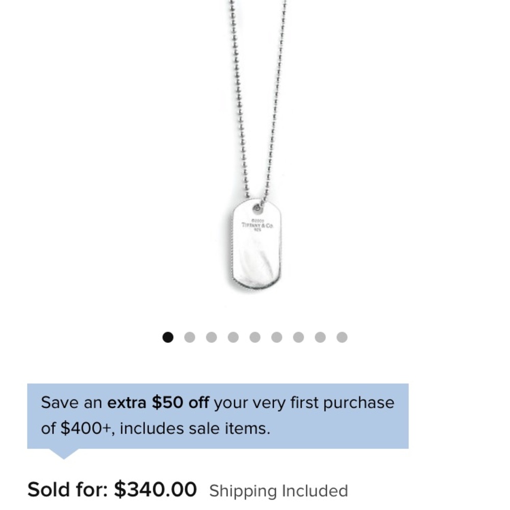Tiffany & Co silver coin edge Dog tag